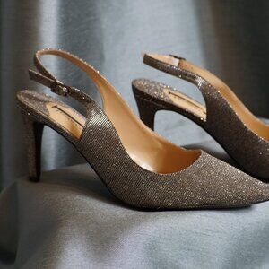 Pewter Glittery High Heels J. Renee